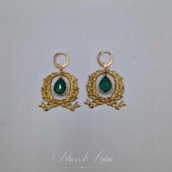 Boucles d'oreilles XVIIIe Noeud - Strass VERT