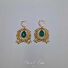 Boucles d'oreilles XVIIIe Noeud - Strass VERT