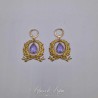 Boucles d'oreilles XVIIIe Noeud - Strass MAUVE
