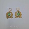Boucles d'oreilles XVIIIe Noeud - Strass VERT CLAIR