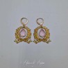Boucles d'oreilles XVIIIe Noeud - Strass ROSE