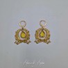 Boucles d'oreilles XVIIIe Noeud - Strass JAUNE
