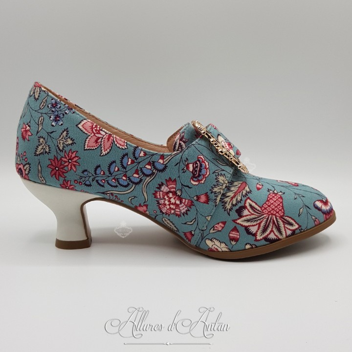 TRIANON - INDIENNE - Chaussures (1750-1790) Bleu