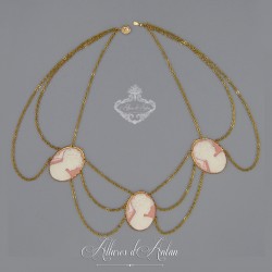 Collier Empire Camées - Corail