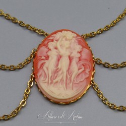 Collier Empire Camées - Corail