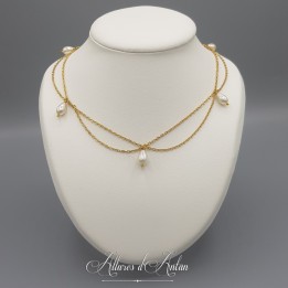 Collier 5 Camées - Bleu