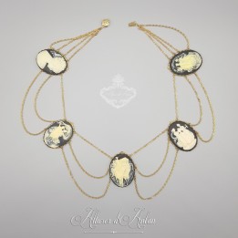 Collier Empire Camées - Noir