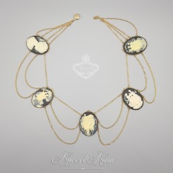 Collier Empire Camées - Noir