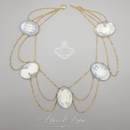 Collier Empire Camées - Bleu