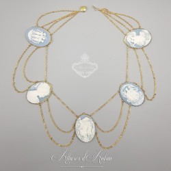 Collier Empire Camées - Bleu
