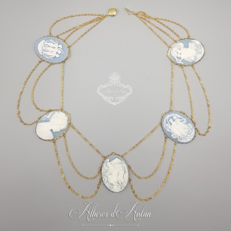 Collier Empire Camées - Bleu