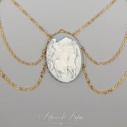 Collier Empire Camées - Bleu