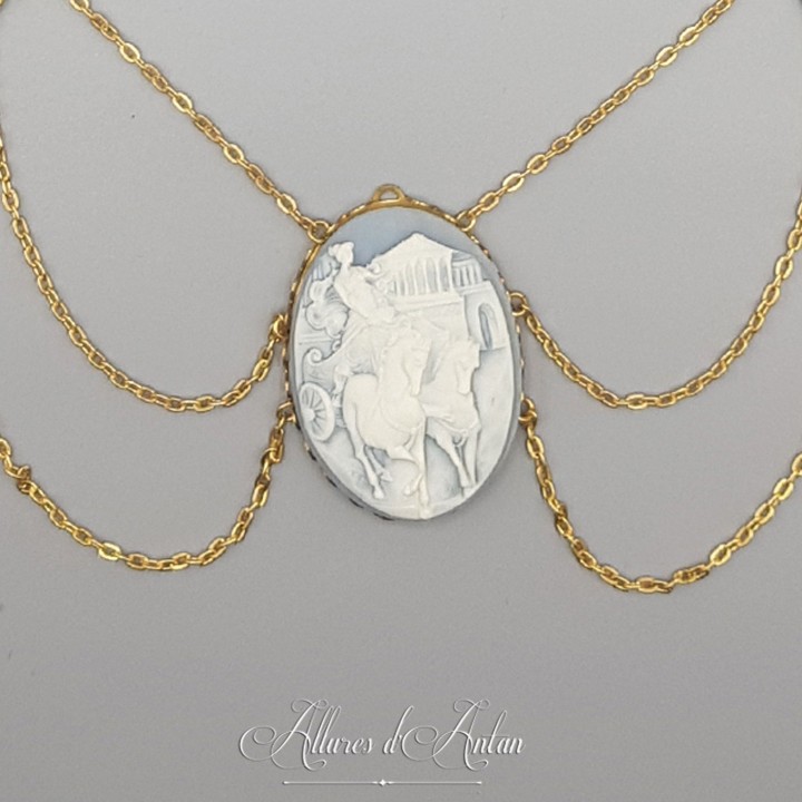 Collier Empire Camées - Bleu