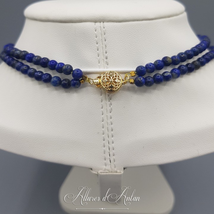 Collier 5 Camées - Bleu