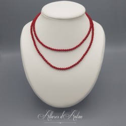 Collier 2 rangs de perles - Corail