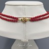 Collier 2 rangs de perles - Corail