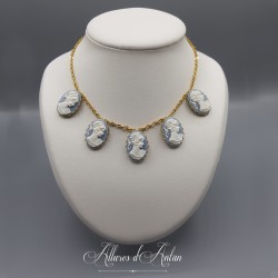 Collier Camées - Bleu