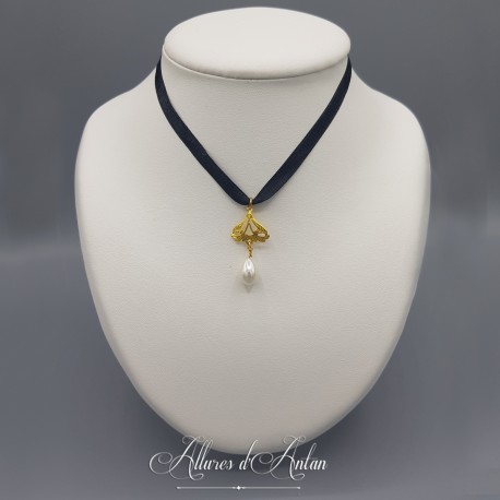 Collier 5 Camées - Bleu