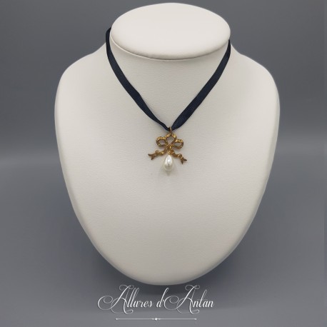 Collier 5 Camées - Bleu