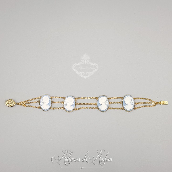Bracelet  Camées - Bleu/Blanc