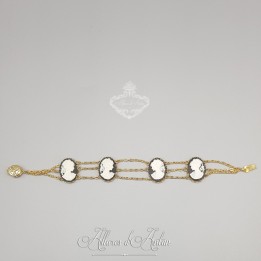 Collier 5 Camées - Bleu