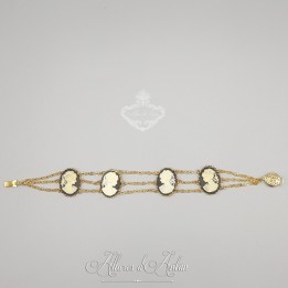 Bracelet  Camées - Noir/ivoire