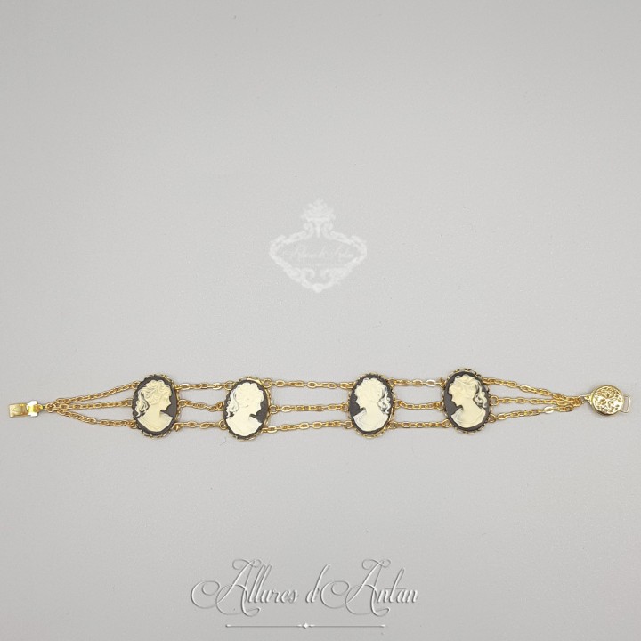Collier 5 Camées - Bleu