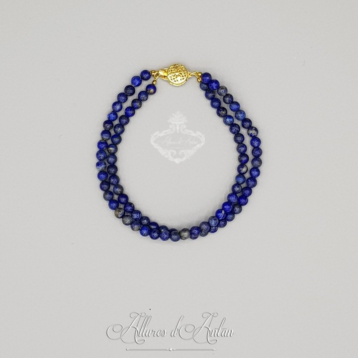 Bracelet 2 rangs lapis Lazuli
