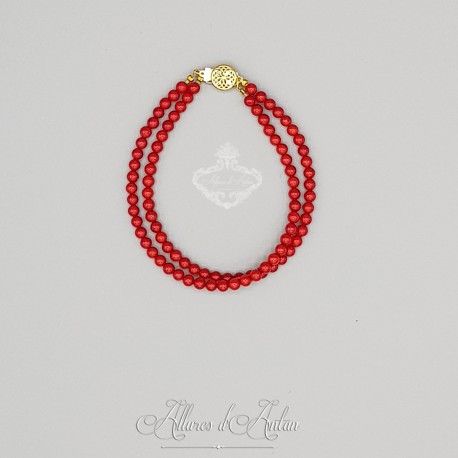 Bracelet 2 rangs Corail