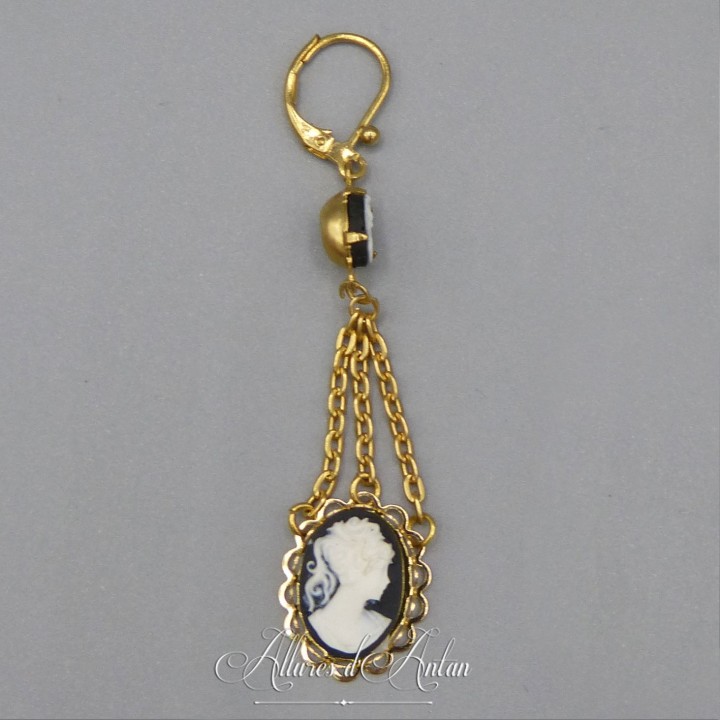 Collier 5 Camées - Bleu