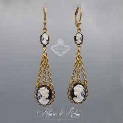 Collier 5 Camées - Bleu