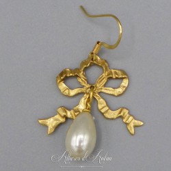 Boucles d'oreilles XVIIIe Noeud - Doré