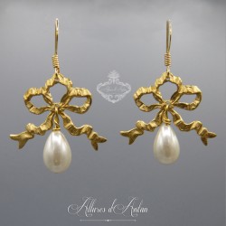 Boucles d'oreilles XVIIIe Noeud - Doré