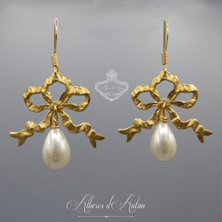 Boucles d'oreilles XVIIIe Noeud - Doré