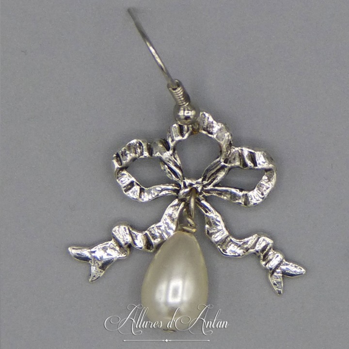 Boucles d'oreilles XVIIIe Noeud - Argenté