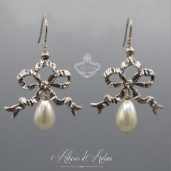 Boucles d'oreilles XVIIIe Noeud - Argenté