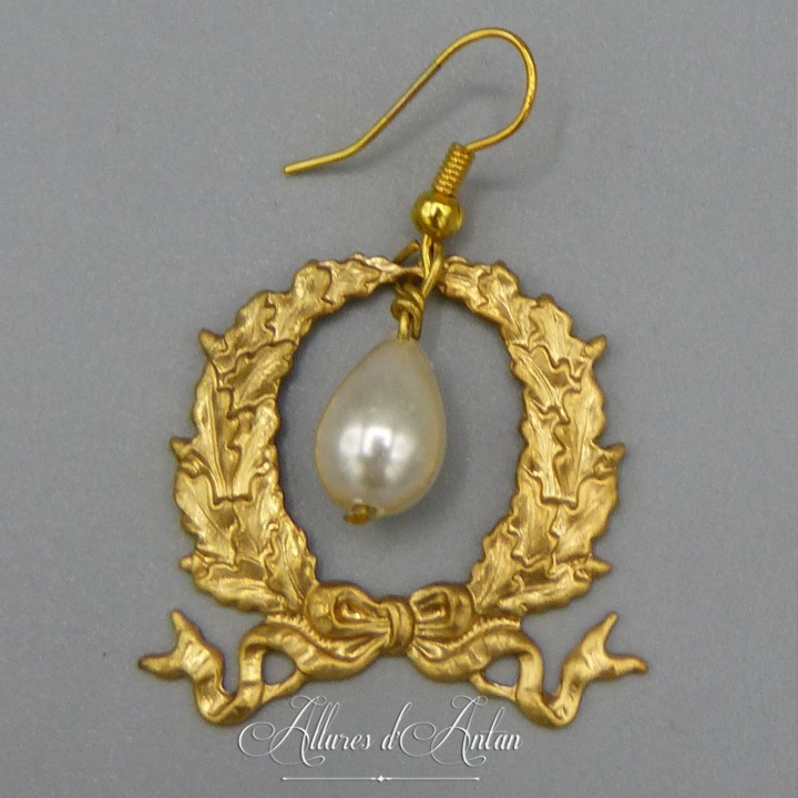 Boucles d'oreilles XVIIIe Noeud - Doré
