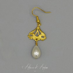 Boucles d'oreilles 1 perle goutte