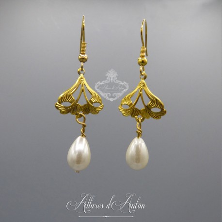 Boucles d'oreilles 1 perle goutte