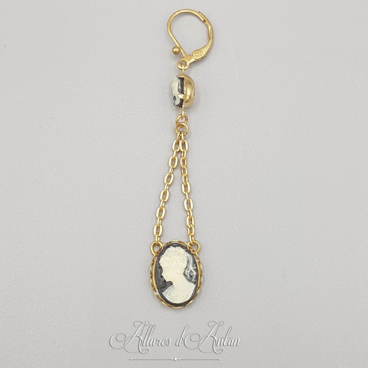 Collier 5 Camées - Bleu