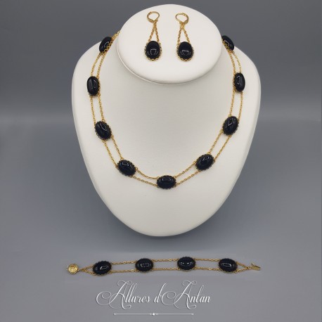 Parure Agate Noire
