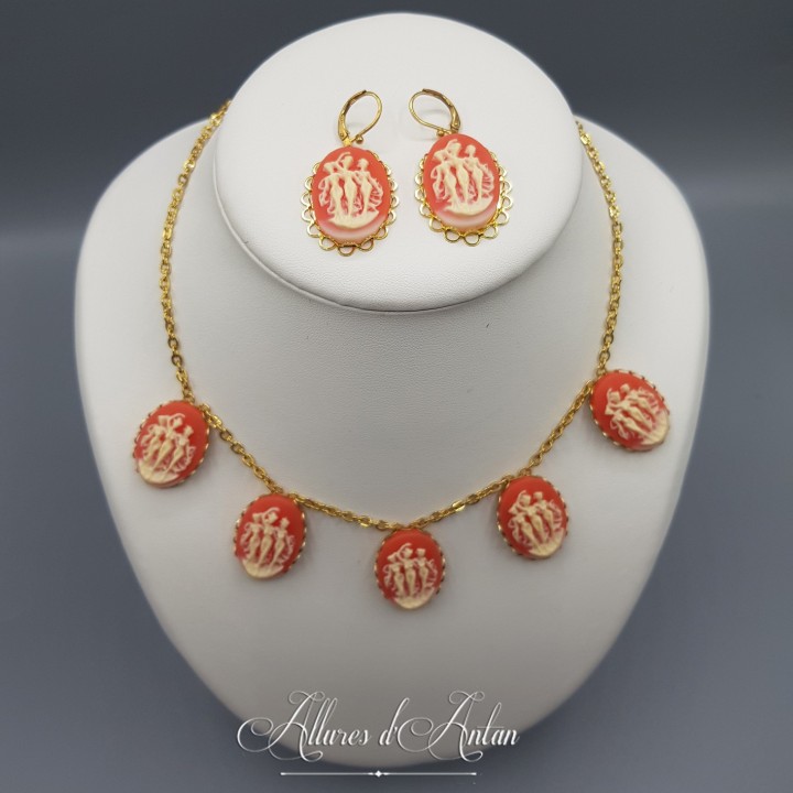 Parure Camée Corail