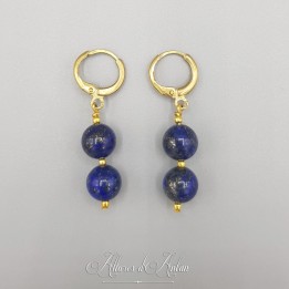 Boucles d'oreilles 2 Perles - Doré