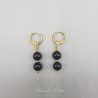 Boucles d'oreilles Agate Noire - Doré