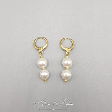 Boucles d'oreilles Perle - Doré