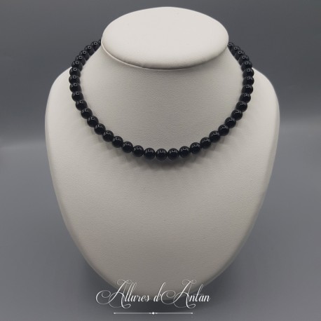 Collier  Agate Noire