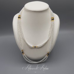 Collier Empire, Perles et Agate